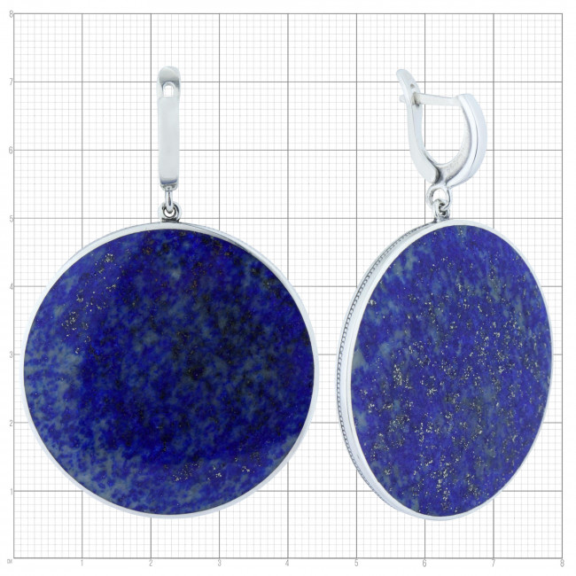 Серьги с1441 (32.60 г), серебро, синий, лазурит купить в интернет-магазине Циркон С