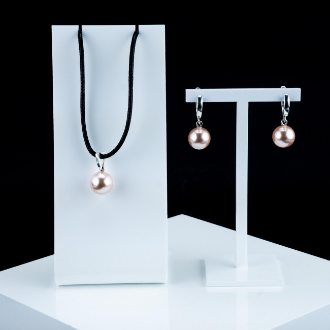 Серьги с145 (6.99 г), серебро, розовый, майорка купить в интернет-магазине Циркон С
