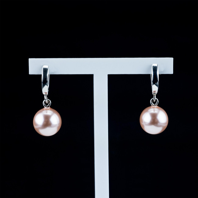 Серьги с145 (6.99 г), серебро, розовый, майорка купить в интернет-магазине Циркон С