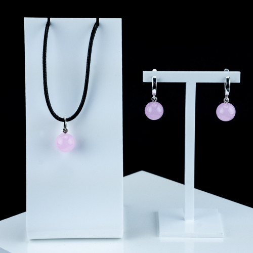 Серьги с145 (7.36 г), серебро,  Розовый Кварц розовый (Имит) купить в интернет-магазине Циркон С