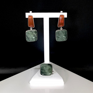 Серьги с сердоликом в серебре с1450