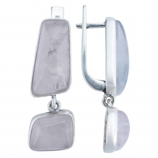 Серьги с1451 (9.00 г), серебро, розовый, кварц розовый купить в интернет-магазине Циркон С