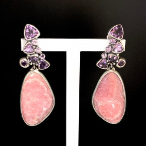 Серебряные серьги с аметистом с1546