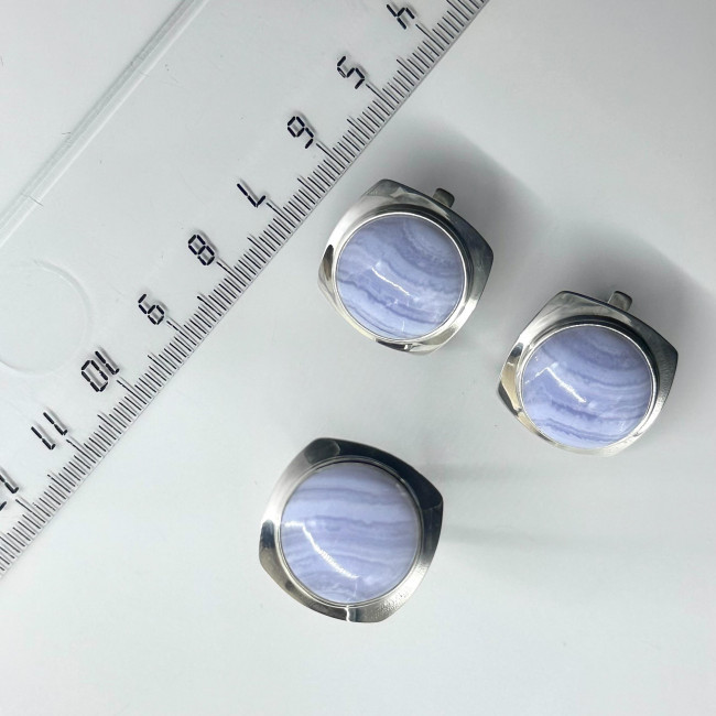 Серьги с1560 (11.49 г), серебро, голубой, агат купить в интернет-магазине Циркон С