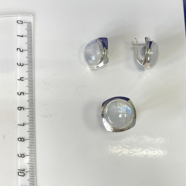 Серьги с1560 (10.89 г), серебро, молочно-голубой, адуляр купить в интернет-магазине Циркон С