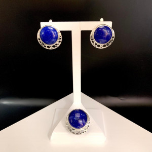 Серьги с1562 (9.34 г), серебро,  Синий Лазурит купить в интернет-магазине Циркон С