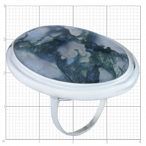 Кольцо с агатом из серебра к1571
