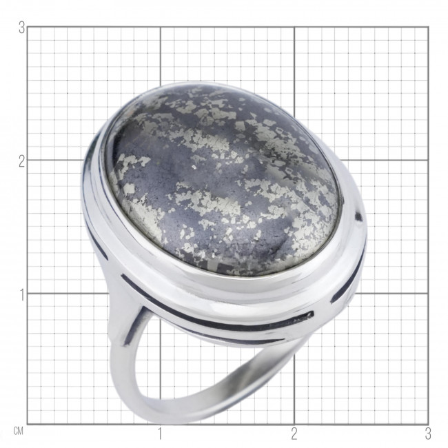 Серебряное кольцо Циркон к1582, черный, пирит Кольцо к1582 (9.70 г), серебро, черный, пирит купить в интернет-магазине Циркон С