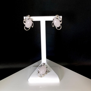Серьги с1584 (6.95 г), серебро, розовый, кварц розовый купить в интернет-магазине Циркон С