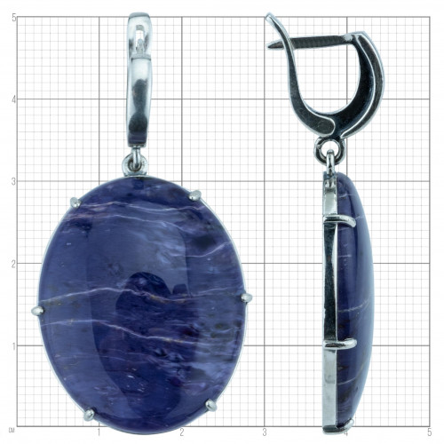 Серьги с1597 (17.95 г), серебро,  Фиолетовый Чароит купить в интернет-магазине Циркон С