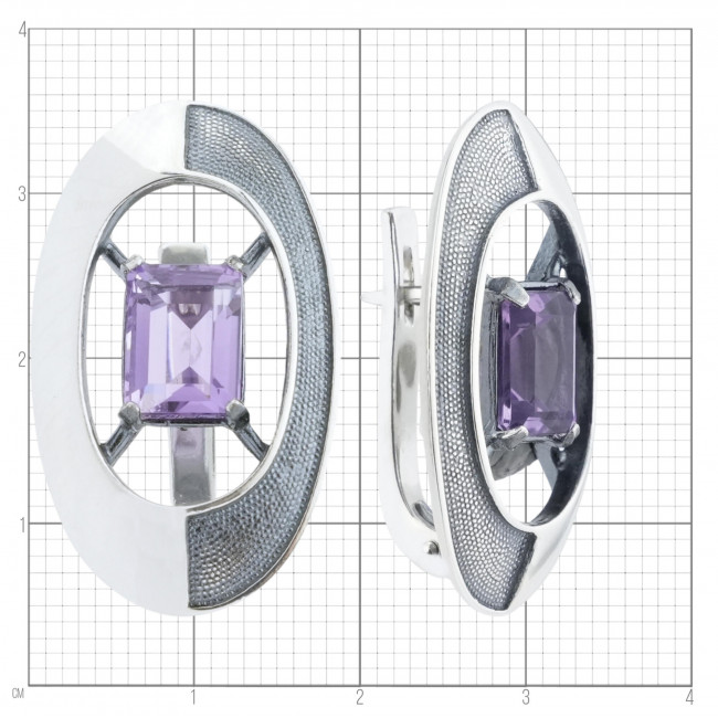 Серьги с162 (8.38 г), серебро, фиолетовый, аметист купить в интернет-магазине Циркон С