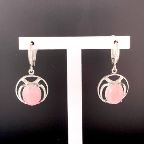 Серьги с1636 (7.80 г), серебро,  Розовый Кожа Ангела купить в интернет-магазине Циркон С