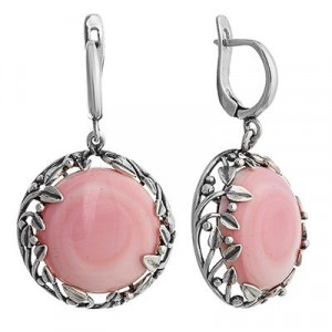Серьги из серебра с кораллом с1654