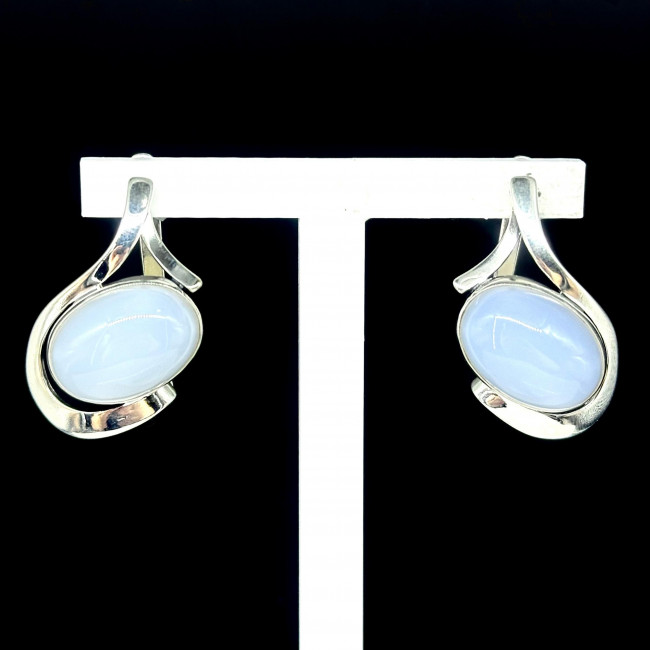 Серебряные серьги Циркон с1661, голубой, сапфирин Серьги с1661 (12.25 г), серебро, голубой, сапфирин купить в интернет-магазине Циркон С