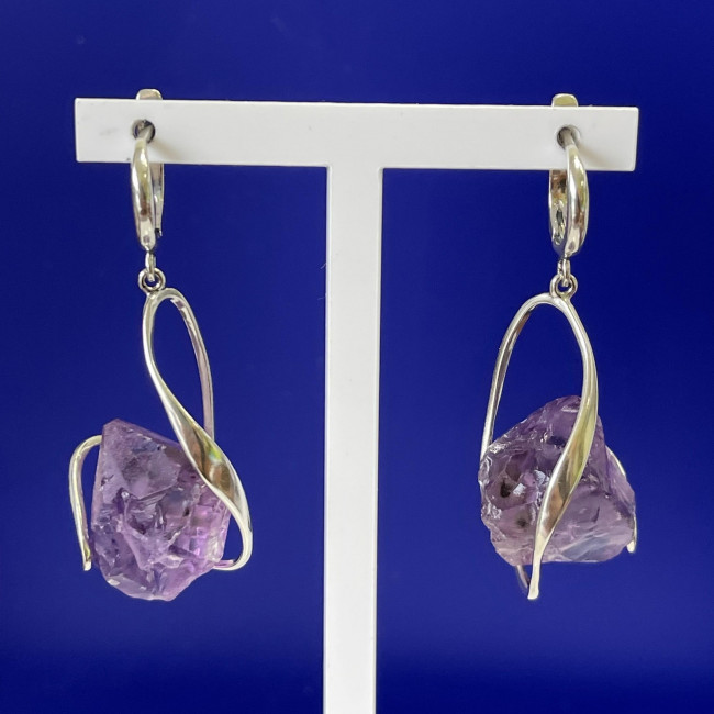 Серьги с1676 (15.98 г), серебро, фиолетовый, аметист купить в интернет-магазине Циркон С