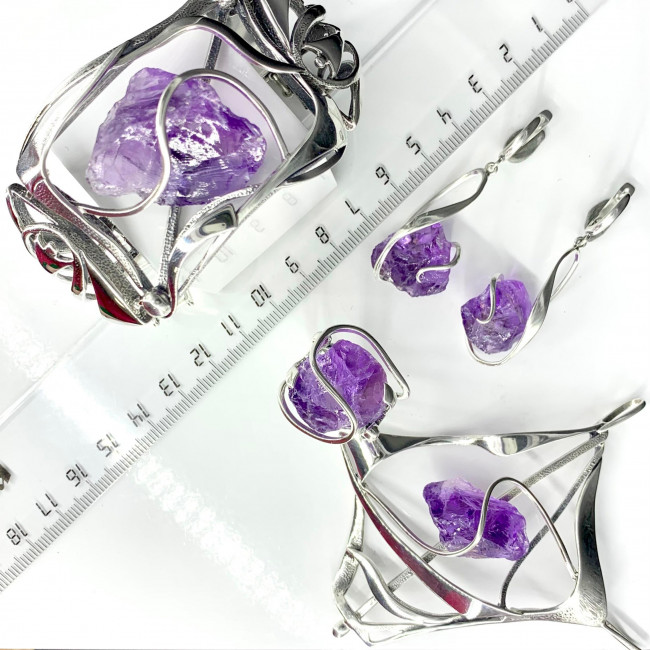Серьги с1676 (15.98 г), серебро, фиолетовый, аметист купить в интернет-магазине Циркон С