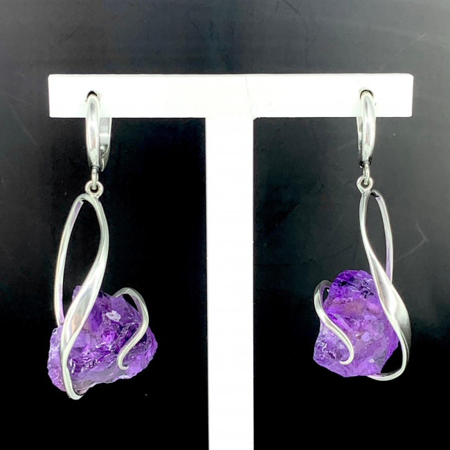 Серьги с1676 (15.98 г), серебро, фиолетовый, аметист купить в интернет-магазине Циркон С