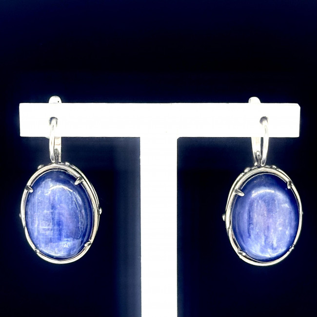 Серьги с1691 (12.84 г), серебро, синий, кианит купить в интернет-магазине Циркон С