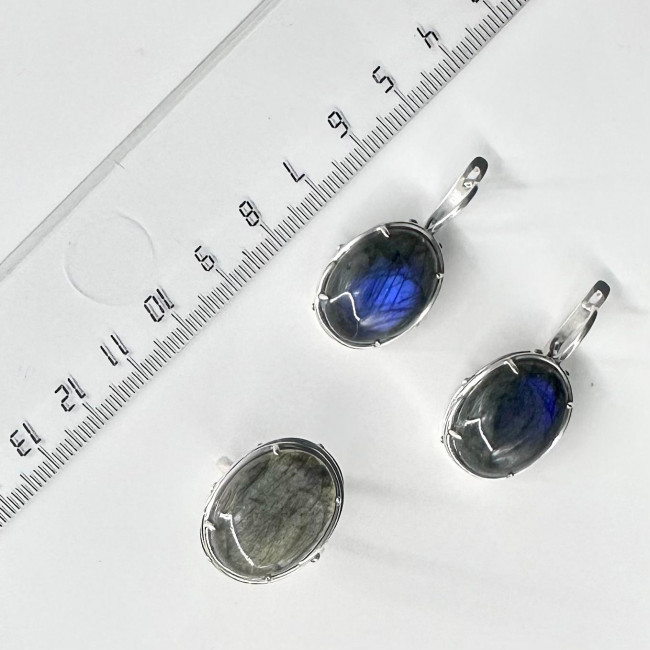 Серьги с1691 (11.27 г), серебро, синий, лабрадор экстра купить в интернет-магазине Циркон С