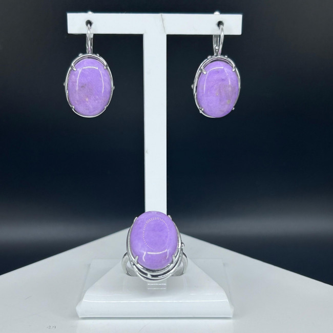 Серьги с1691 (10.79 г), серебро, фиолетовый, фосфосидерит купить в интернет-магазине Циркон С