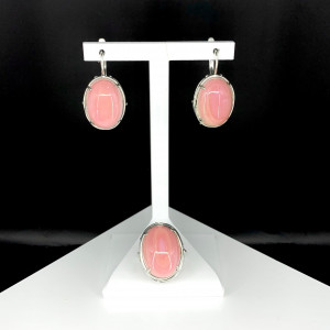 Серьги с кораллом в серебре с1691