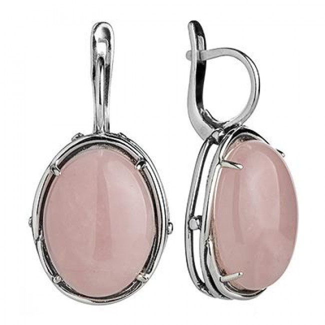 Серьги с1691 (12.60 г), серебро, розовый, кварц розовый купить в интернет-магазине Циркон С