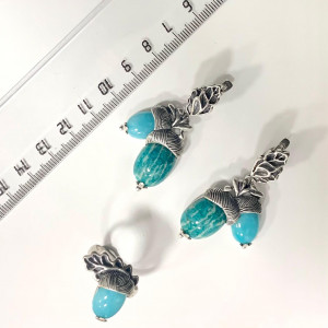 Серьги с1714 (19.99 г), серебро,  Зеленый, Голубой Амазонит, Амазонит Перу купить в интернет-магазине Циркон С