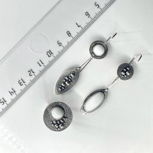 Серьги с1736 (10.29 г), серебро,  Белый Кахолонг (Имит) купить в интернет-магазине Циркон С