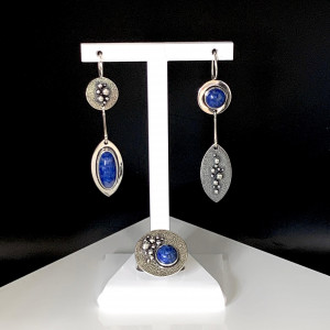 Серьги с1736 (10.80 г), серебро,  Синий Лазурит купить в интернет-магазине Циркон С
