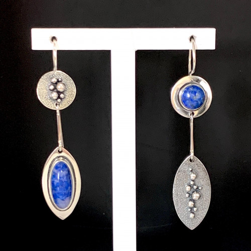 Серьги с1736 (10.80 г), серебро,  Синий Лазурит купить в интернет-магазине Циркон С