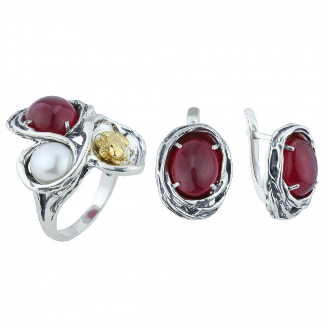 Серьги с1744 (12.18 г), серебро, малиновый, шпинель купить в интернет-магазине Циркон С