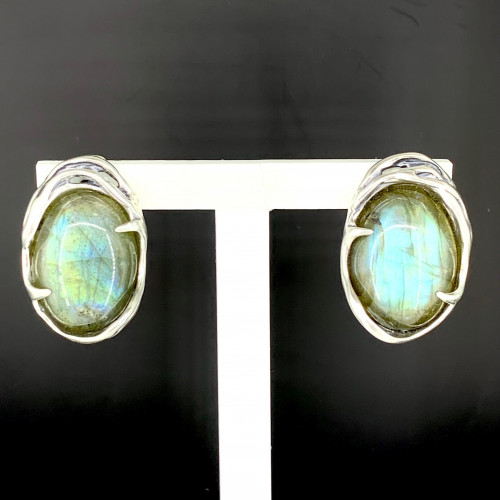 Серьги с1745 (16.19 г), серебро,  Голубой Лабрадор купить в интернет-магазине Циркон С