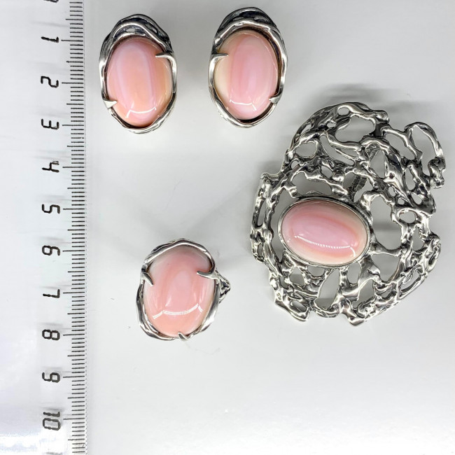 Серьги с1745 (15.31 г), серебро, розовый, кожа ангела купить в интернет-магазине Циркон С