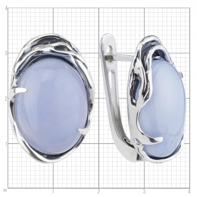 Серьги с1745 (16.95 г), серебро, голубой, сапфирин купить в интернет-магазине Циркон С