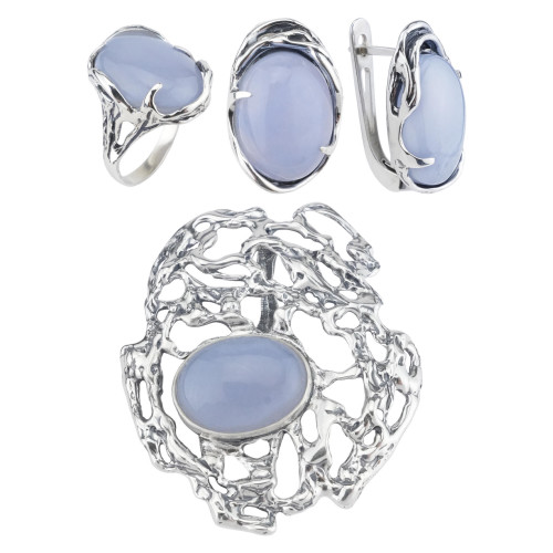 Серьги с1745 (16.95 г), серебро,  Голубой Сапфирин купить в интернет-магазине Циркон С