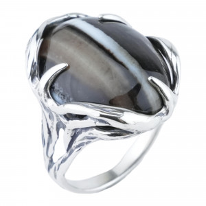 Серебряное кольцо с агатом к1745