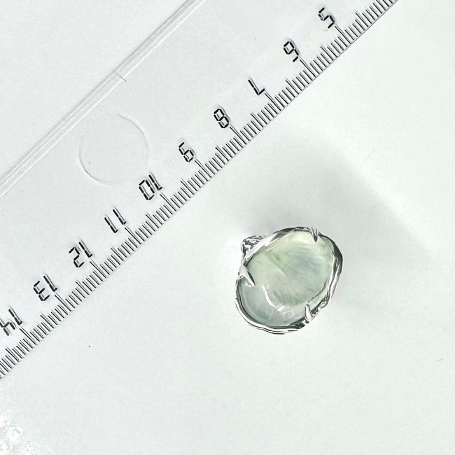 Кольцо к1745 (8.12 г), серебро, зеленый, пренит купить в интернет-магазине Циркон С