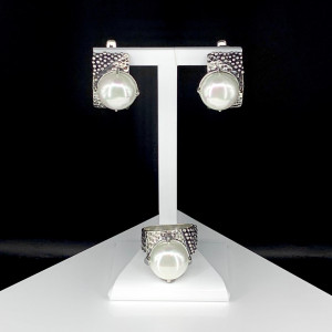 Кольцо к1762 (9.82 г), серебро,  Белый Майорка купить в интернет-магазине Циркон С