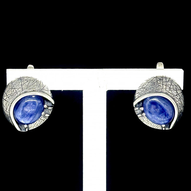 Серьги с1763 (9.98 г), серебро, синий, кианит купить в интернет-магазине Циркон С