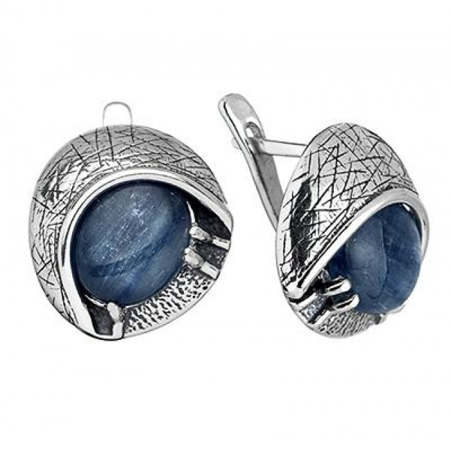Серьги с1763 (9.98 г), серебро, синий, кианит купить в интернет-магазине Циркон С