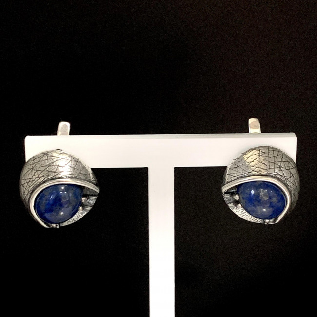 Серьги с1763 (9.57 г), серебро, синий, лазурит купить в интернет-магазине Циркон С