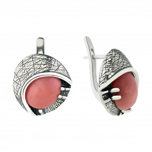 Серебряные серьги с кораллом с1763