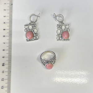 Серьги с кораллом в серебре с1775