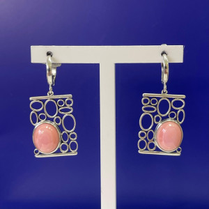 Серьги с кораллом в серебре с1775