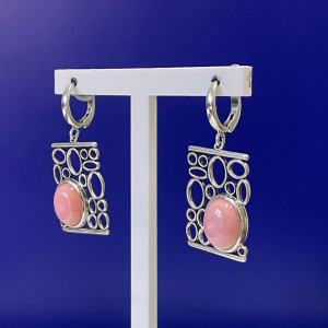 Серьги с кораллом в серебре с1775