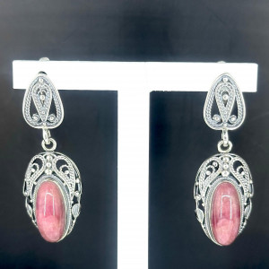 Серьги из серебра с камнями с178