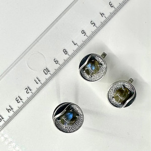 Серьги с1782 (13.90 г), серебро,  Голубой Лабрадор купить в интернет-магазине Циркон С