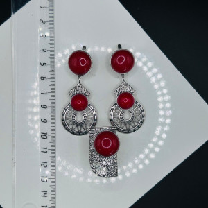 Серьги с1785 (18.24 г), серебро, коралл (имит) купить в интернет-магазине Циркон С