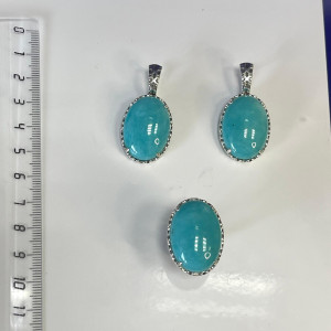 Серьги с1795 (13.71 г), серебро,  Голубой Амазонит Перу купить в интернет-магазине Циркон С