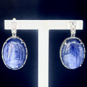 Серьги с1795 (17.03 г), серебро,  Синий Кианит купить в интернет-магазине Циркон С